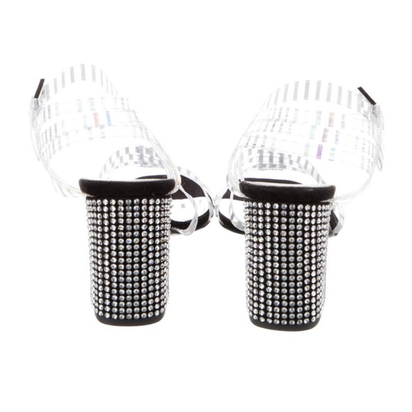 NIB Laurence Dacade Paris PVC Crystal Embellishments Gladiator Sandals Size 7.5 - Picture 3 of 6